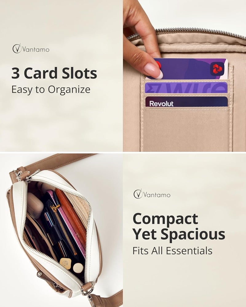 Vantamo Crossbody Bags For Women with Anti-Pickpocket Clip, Premium Purses for Women, Adjustable Strap Handbags & Gift Box - Image 3